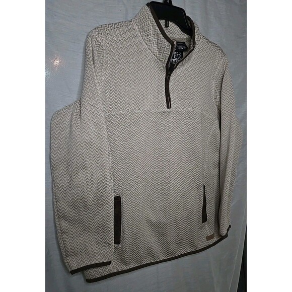 Powder River Outfitters (Panhandle) Quarter-zip Pullover, Sz Large, Khaki - Picture 3 of 8